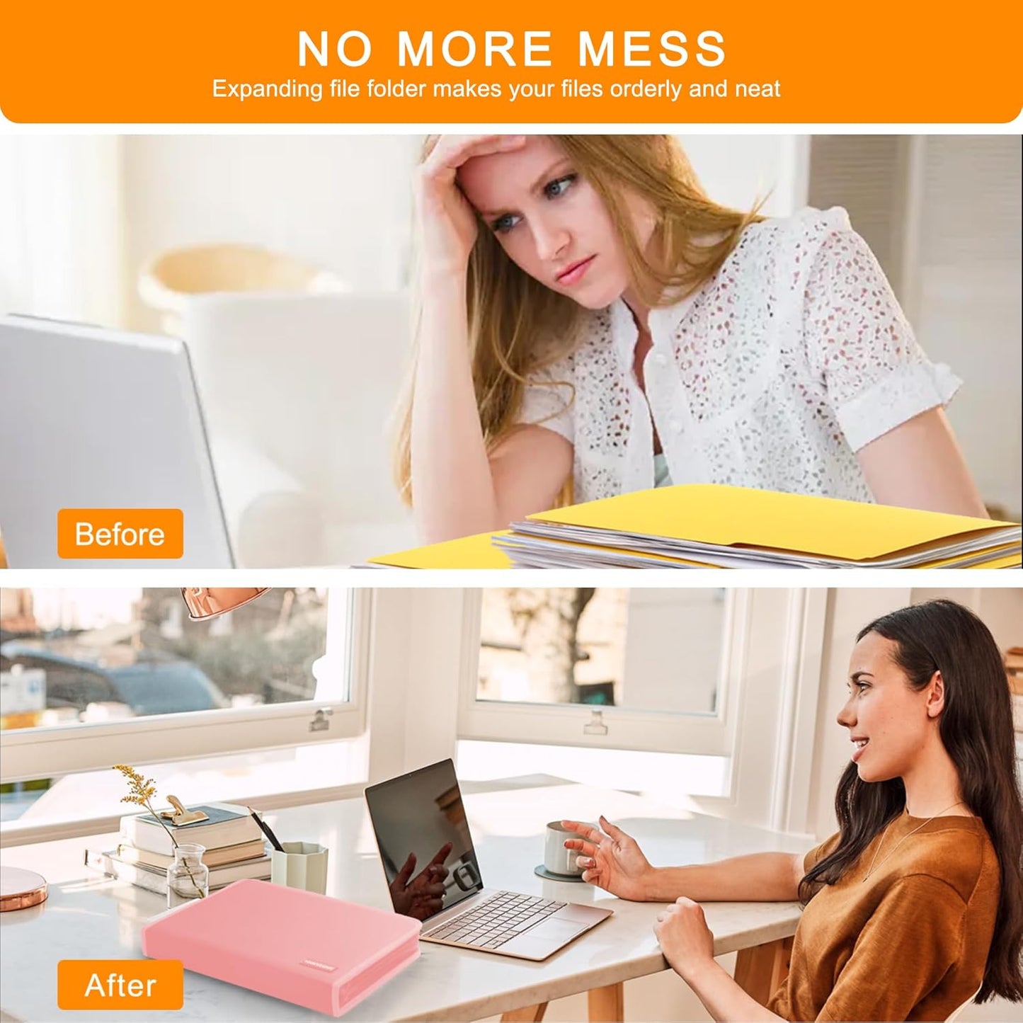 Accordion File Organizer,13 Pockets Fireproof Expanding File Folder with Multi Pockets,Portable Business Fire Safe Storage Document Organizer Folder with Zipper for Documents and File,Pink