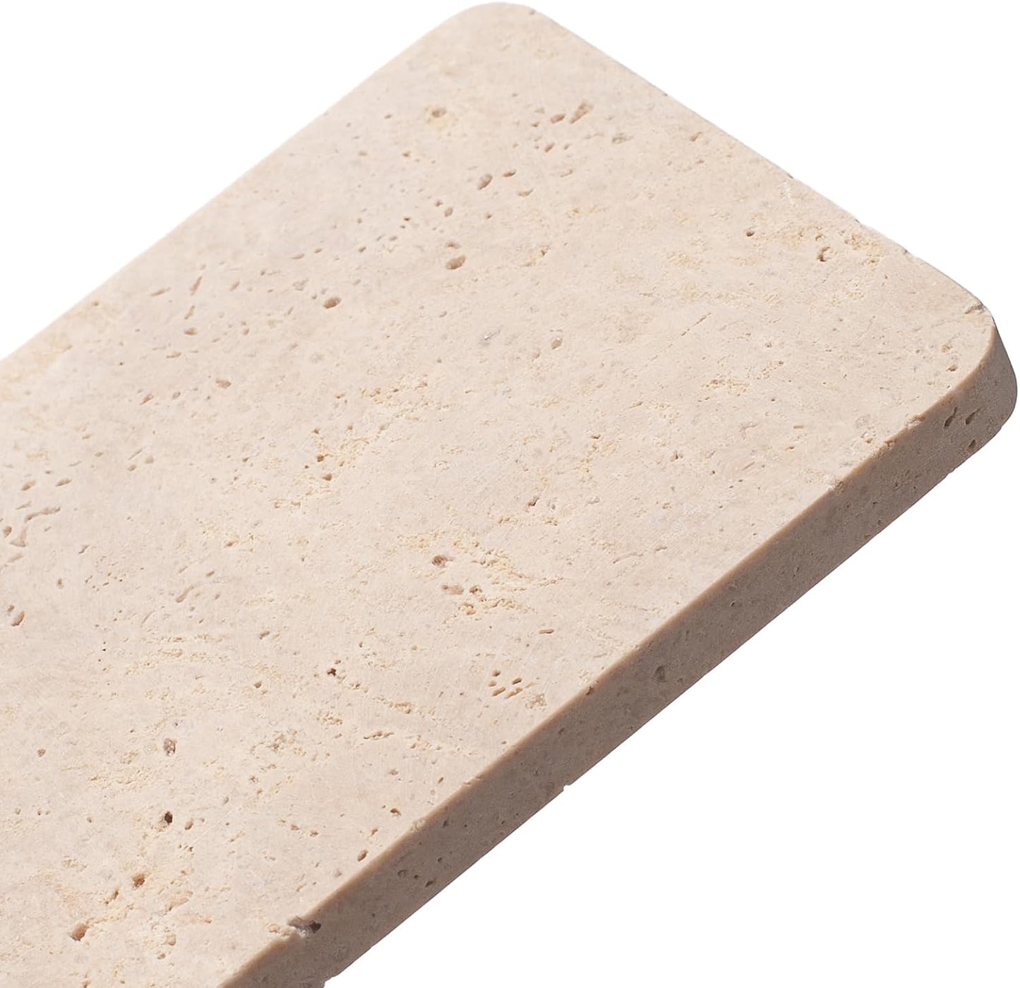 Edgeless Travertine Bathroom Vanity Tray, Decorative Rectangular Marble Tray for Countertop, Dresser, Jewelry, Perfume, Candle, Soap 11inch x 3.9inch x 0.4inch