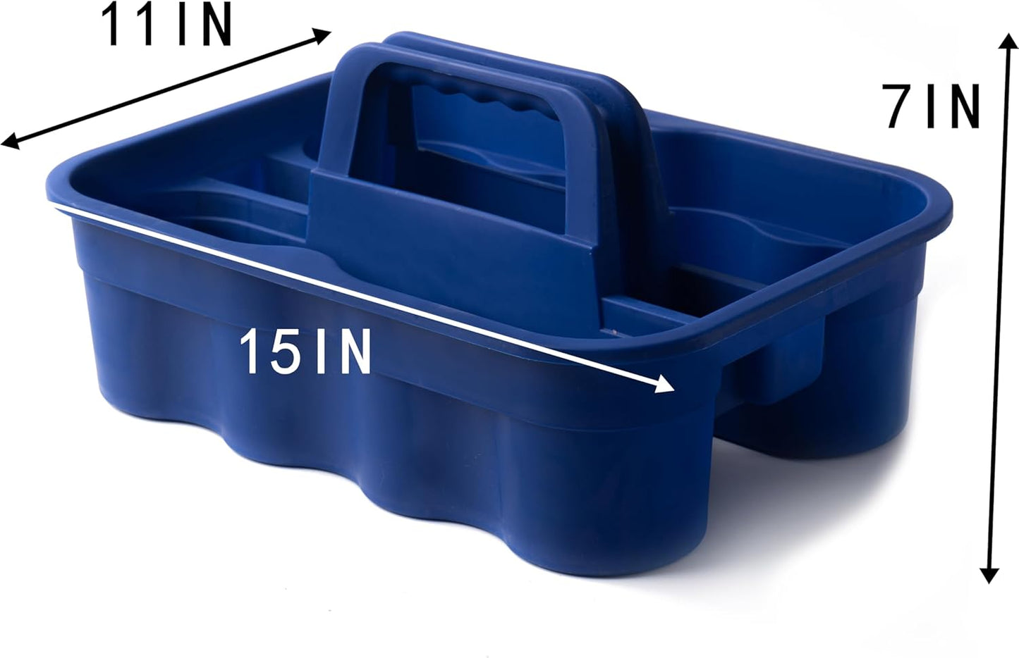 Matthew Large Plastic Tote Tool & Deluxe Supply Cleaning Caddy with Handle Portable Shower Basket Storage Caddy for Cleaning Products Organizer,Take-Out Coffee/Soft Drink,Bath Multi Use - Blue