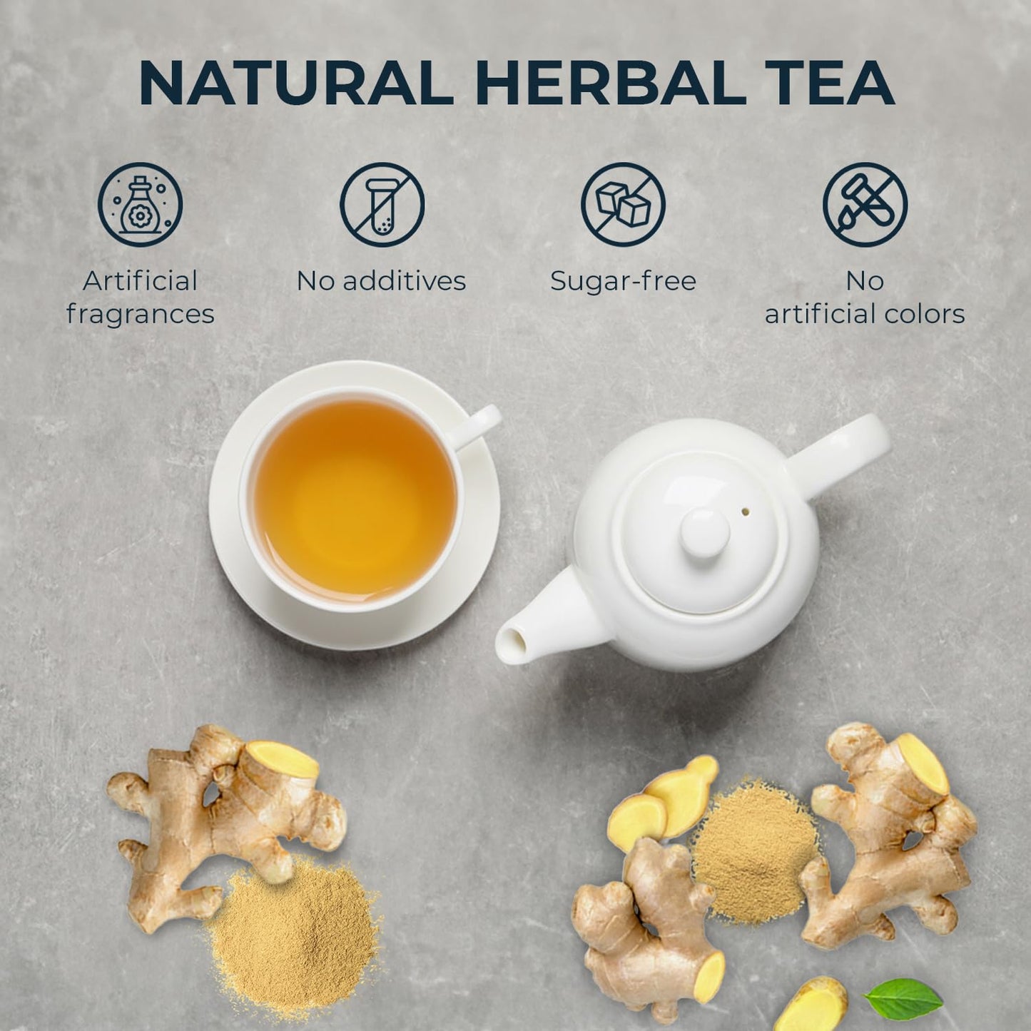 Ginger Tea Bags - 55 Count (+5 Tea Bags) Bamboo Tong Included - 4.16 oz, Re-Steep Herbal Tea Blend, Stimulates Appetite, Promotes Healthy Digestion & Boosts Immunity