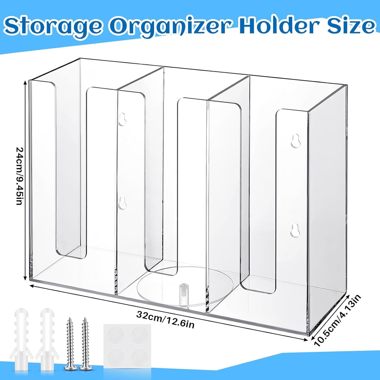 Cunhill 3 Compartments Acrylic Coffee Cup Dispenser Organizer Paper Cup Lid Sleeve Holder Organizer Coffee Shop Supplies Holder Storage for Counter Wall(Clear)