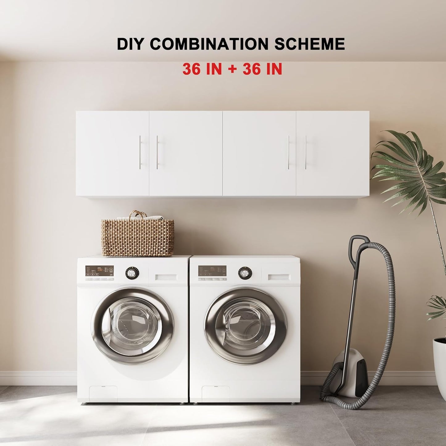 Wall Cabinet, 36" W x 12" D x 20" H Wooden Wall Mounted Storage Cabinet, Double Door Cabinet with Soft Close and Metal Handle and Adjustable Shelf, for Kitchen, Garage, Laundry, Bathroom, White