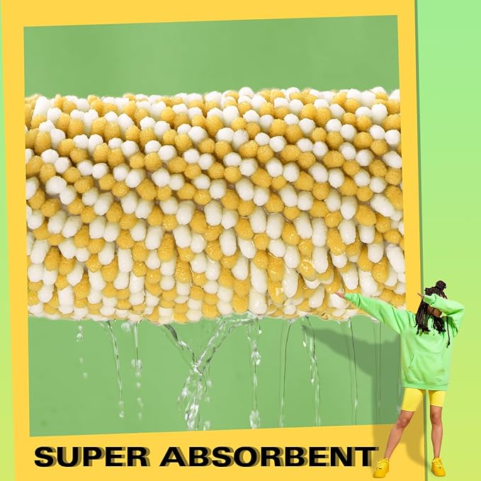 Tindbea Bathroom Rugs Set 2 Piece, Extra Soft and Absorbent Fluffy Striped Chenille Bath Mat Rug Set, Non Slip Bathroom Floor Mat, Machine Washable (20" x 32" Plus 16" x 24", Yellow)