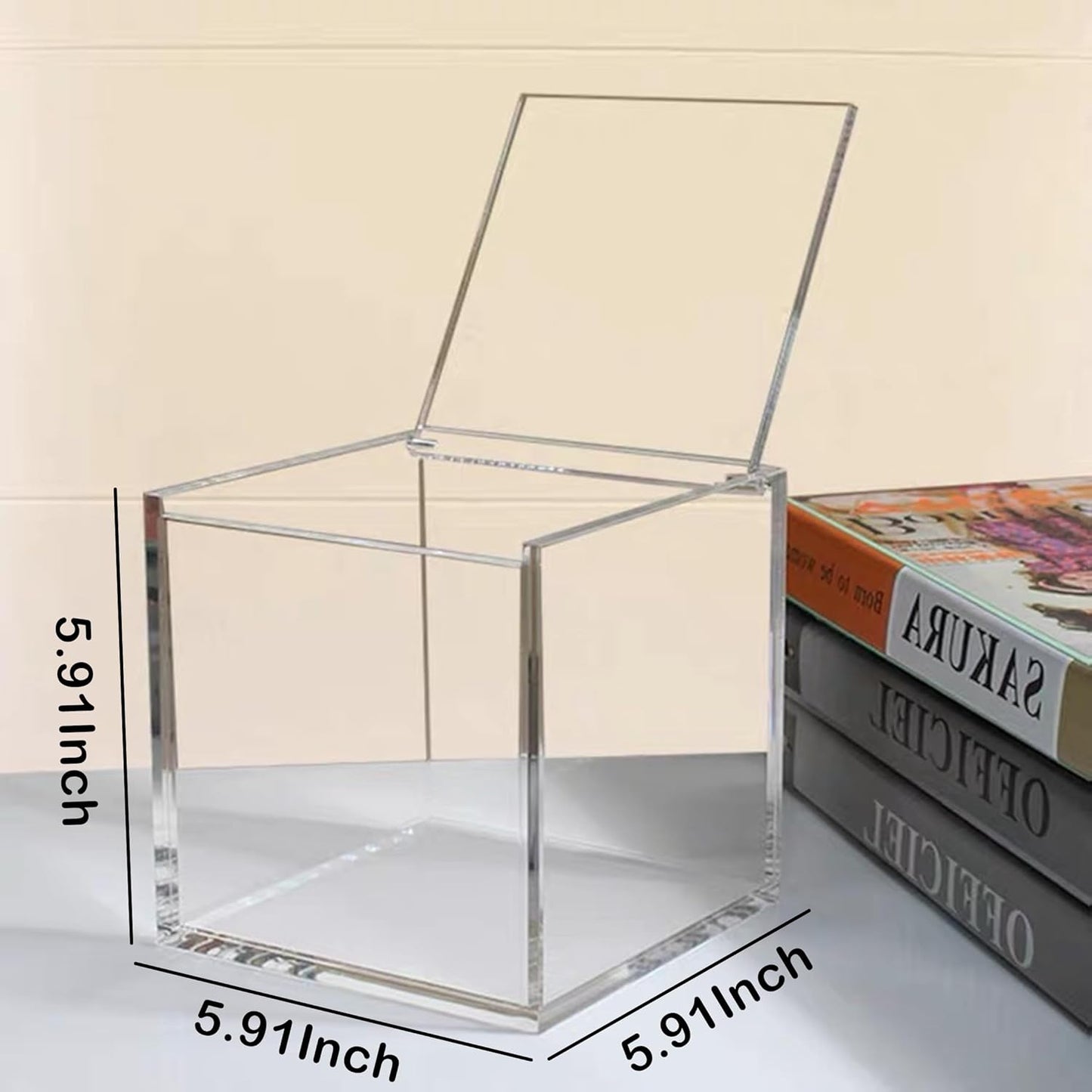 KissYou Acrylic Box Clear Storage Contanier with Lid Acrylic Hinged Lid Box Coffee Pod Holder Graduation Candy Gift Box Transparent Display Case