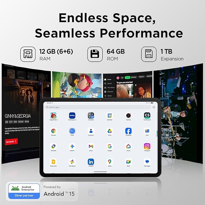 TCL NXTPAPER 11 Gen 2 Android Tablet, 11" Drawing Pad & Digital Notebook, Stylus & Flip Case Included, NXTPAPER 4.0 Display, Android 15, AI Tools, 6+6GB RAM, 64GB Storage, 8000mAh Battery, Gray