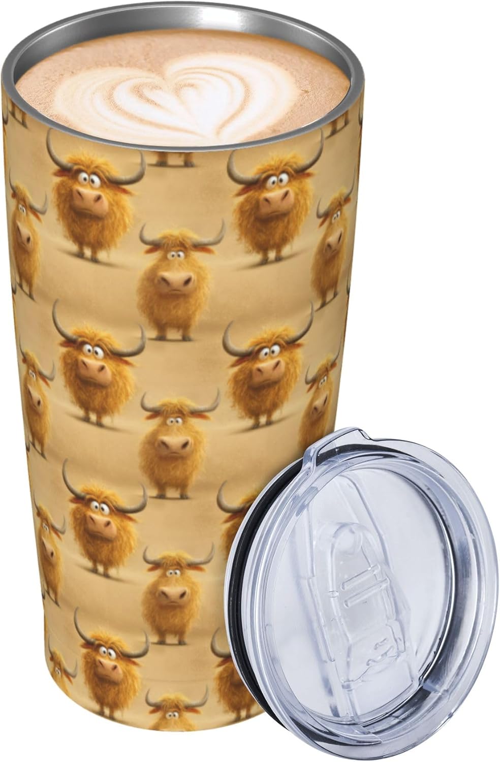 Cow Tumbler with Lid and Straw 20oz Insulated Reusable Stainless Steel Travel Mug Double Wall Vacuum Coffee Cup for Hot Cold Drinks Leak-Proof Portable Cups for Women Men Gifts