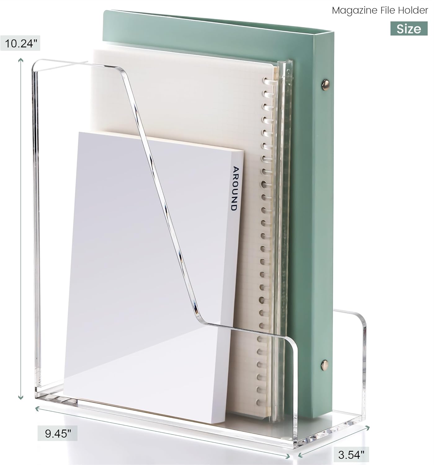 YUXUN Acrylic Magazine File Holder,Clear Desk Organizer File Holder Stand for File/Magazine/Binders/Notebook/Envelopes,Multi-purpose Coloring Comic Book Storage for Home/Office/Classroom Organization