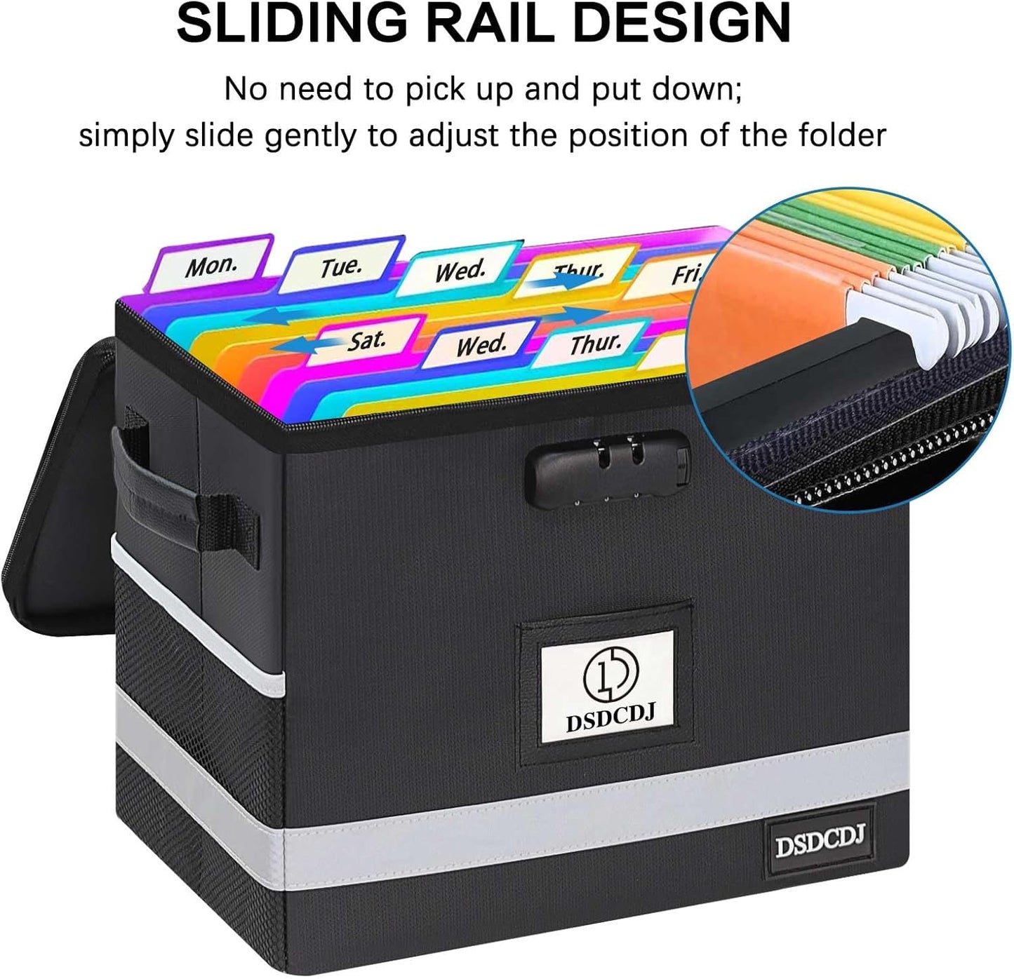 Fireproof Document Box 2 Pack - Fireproof File Organizer with Lock, Portable File Box with Handle, Portable Home Office File Cabinet for Hanging Letter/Legal Folder (12.3 x7.7 x10.5in)