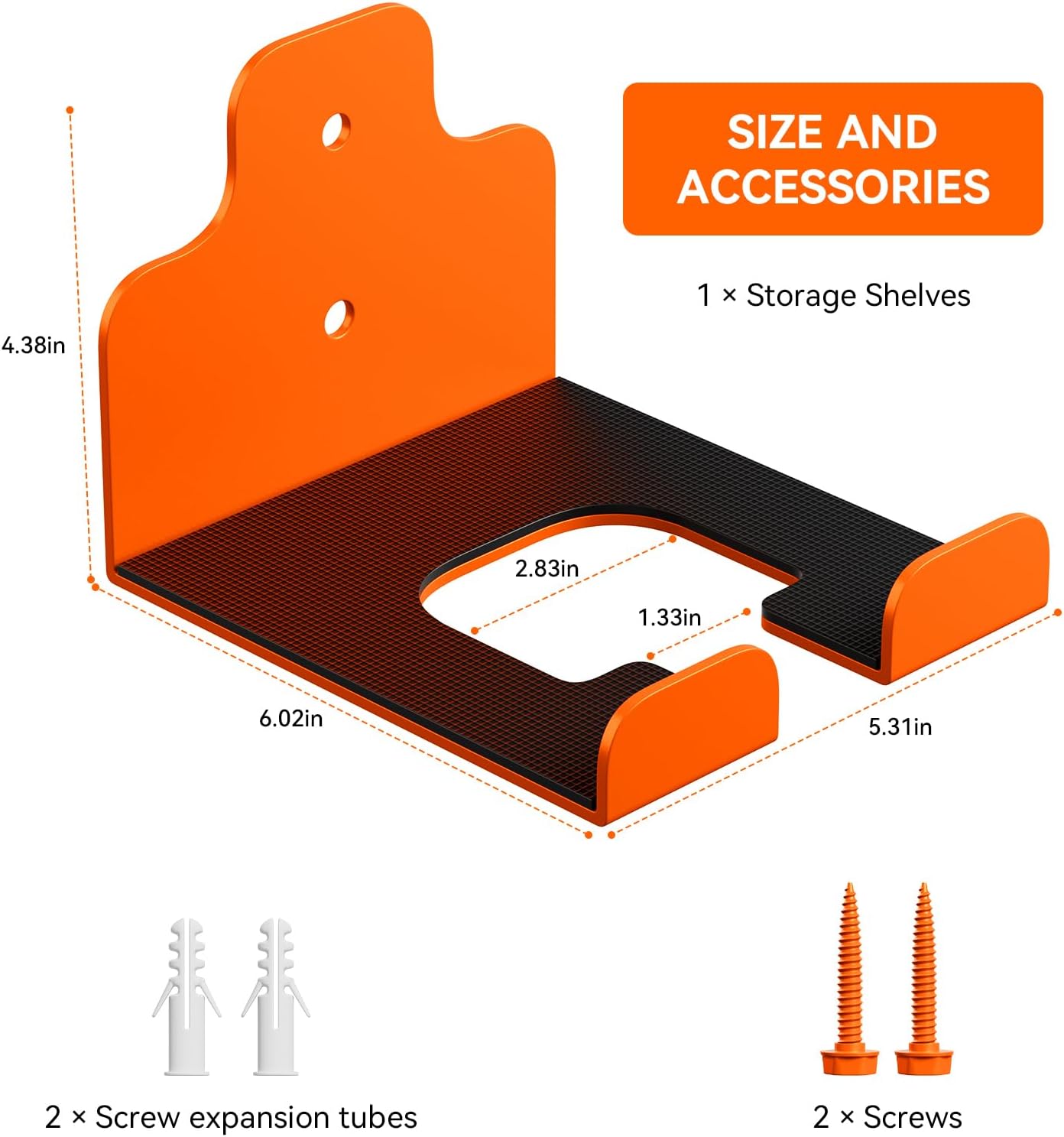 Garage Organizer Trimmer Rack, Garden Power Tool Hanger Weed Whackers Holder Wall Mounted for Grass Trimmer, Hedge Trimmer, Garage Trimmer, Garden Tools,1 Pack(Orange)