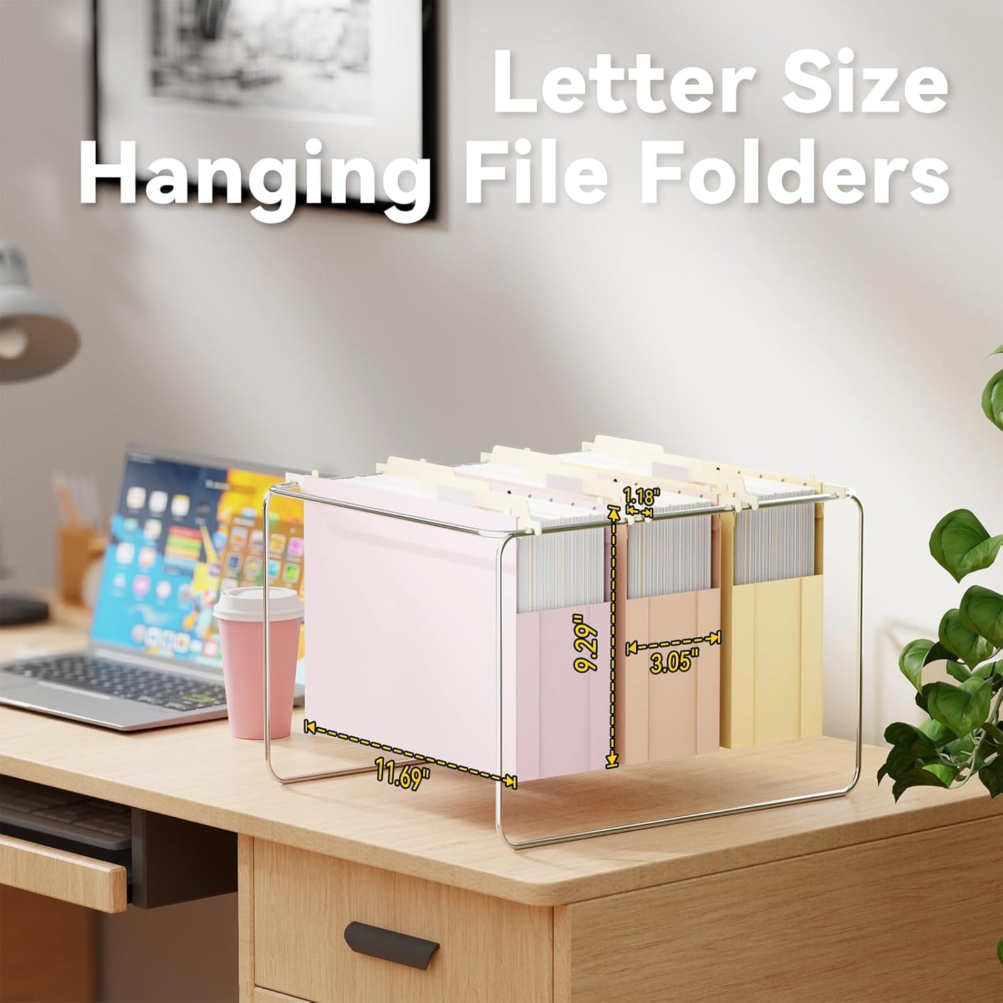 Ansook Plastic Letter Size Hanging File Folders,Reinforced 3" Extra Capacity File Folder with Tabs,6 Pack Expanding Filing Cabinet Folders,Heavy Duty Accordion Hanging Folder for Office(Morandi Color)