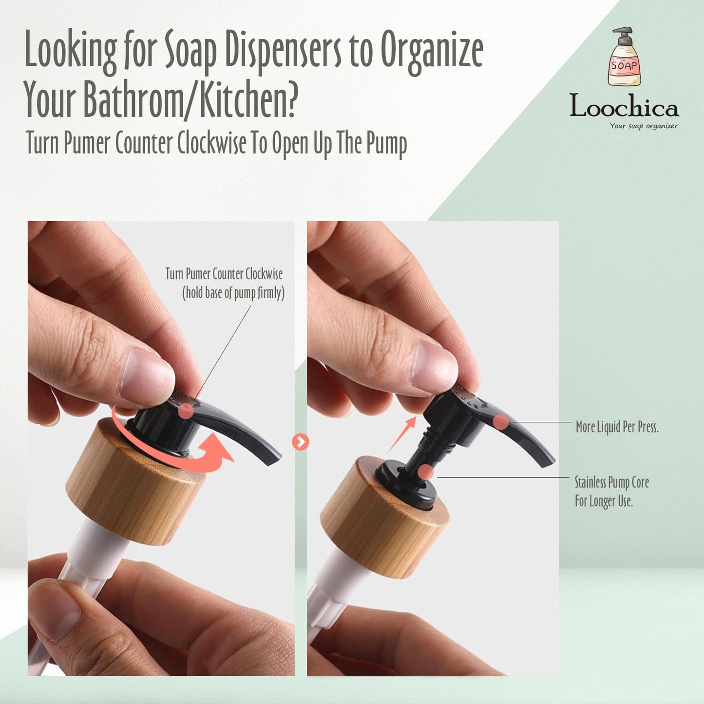 2 Pack Glass Soap Dispenser Set, Hand and Dish Glass Soap Dispensers for Kitchen Sink, Kitchen Soap Dispenser Set Suitable for Black and White Kitchen Décor