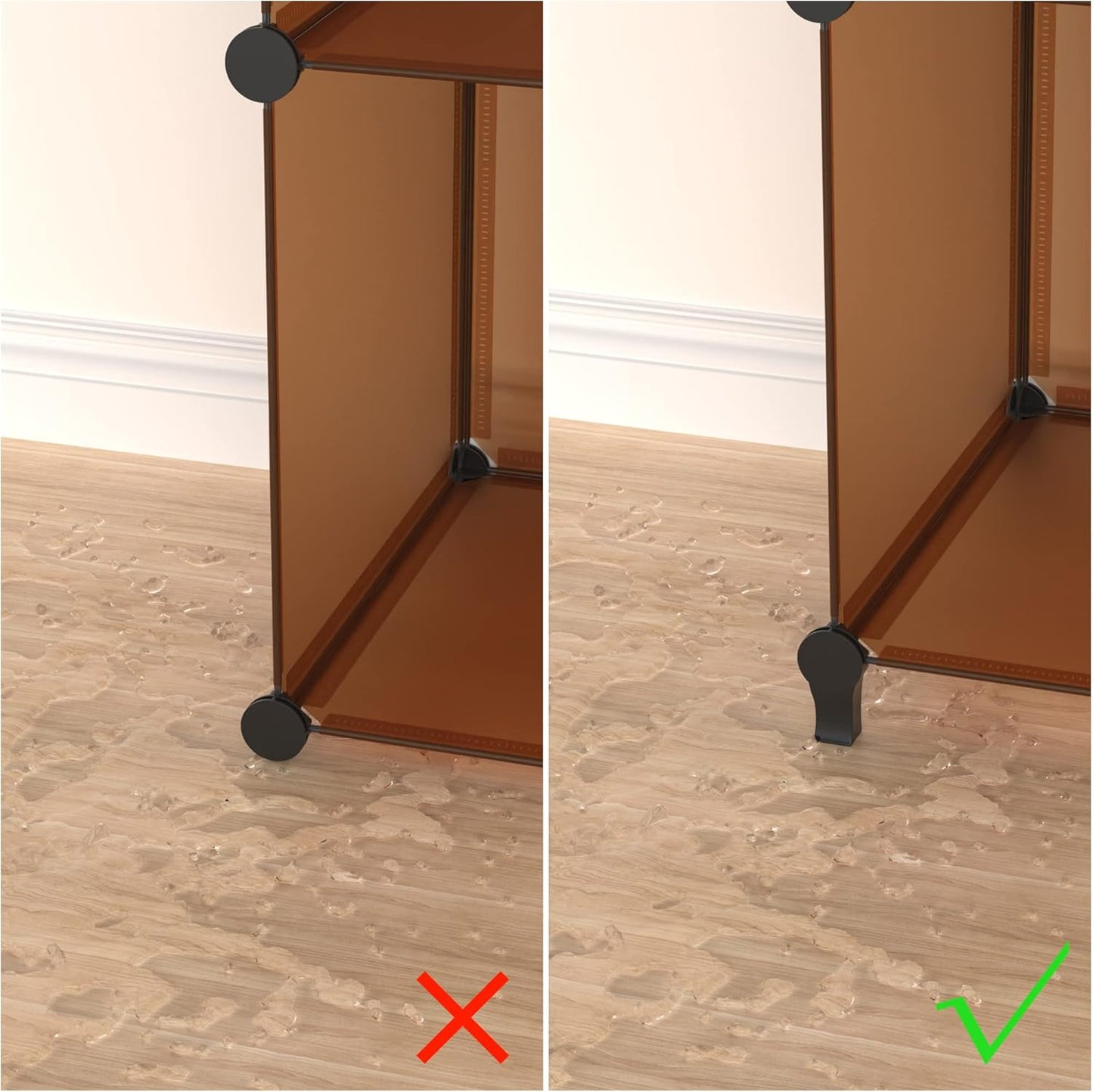 HOMIDEC Closet Organizers and Storage, 9 Cube Storage Organizer Cubes, Portable Closet Organizer Shelves for Clothes, Bedroom, Wardrobe, Kids Room, Bathroom, Brown