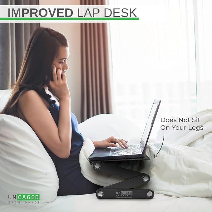WorkEZ Adjustable Laptop Stand for Desk, Adjustable Height Laptop Stand, Ergonomic Foldable Portable PC Holder, Computer Riser, Home Office Supplies