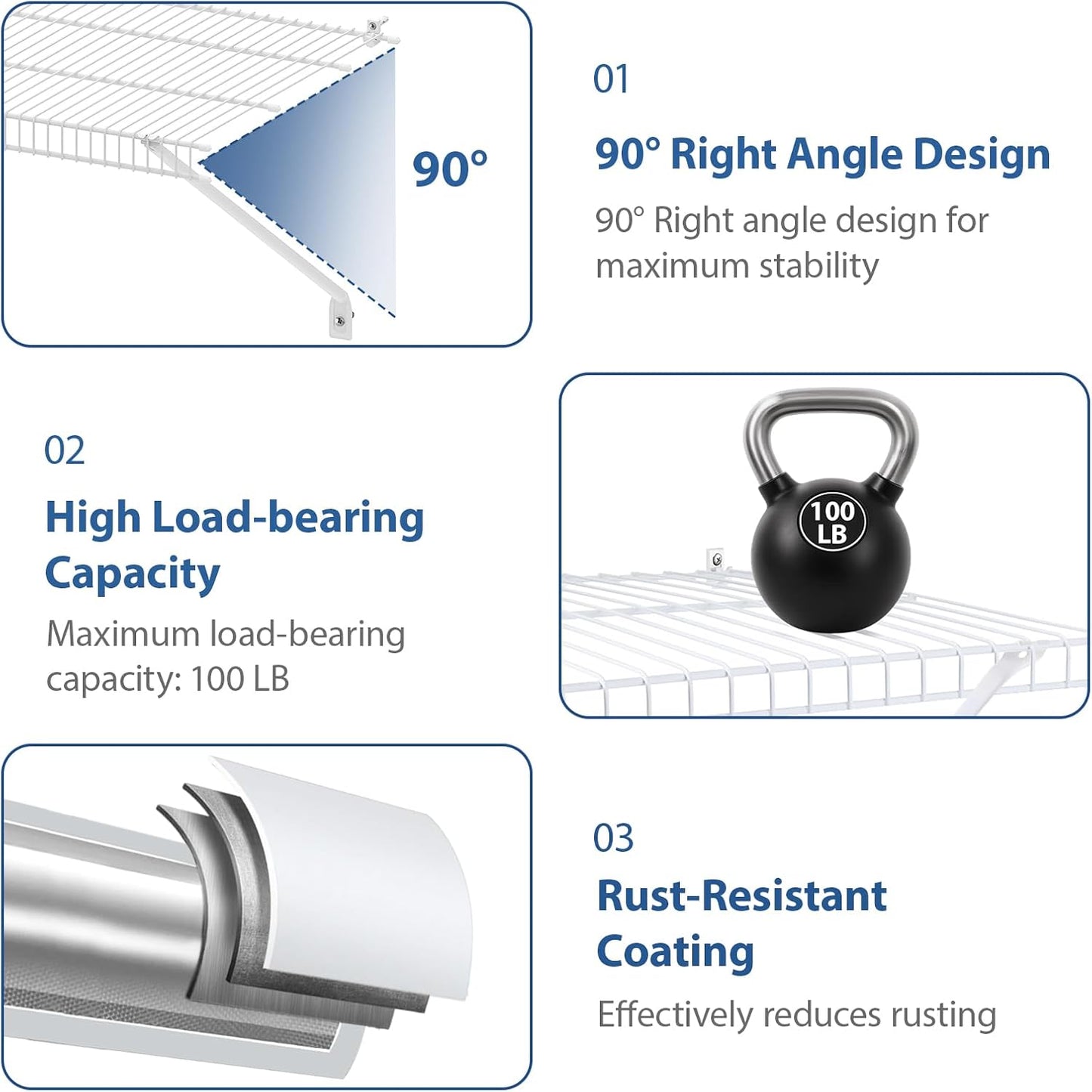 AZEAM 12 Pack 12 Inch Wire Shelf Brackets, Closet Shelf Brackets, Closet Wire Shelving with Anchors and Screws Suitability for Wardrobe and Laundry Room Shelves Installation