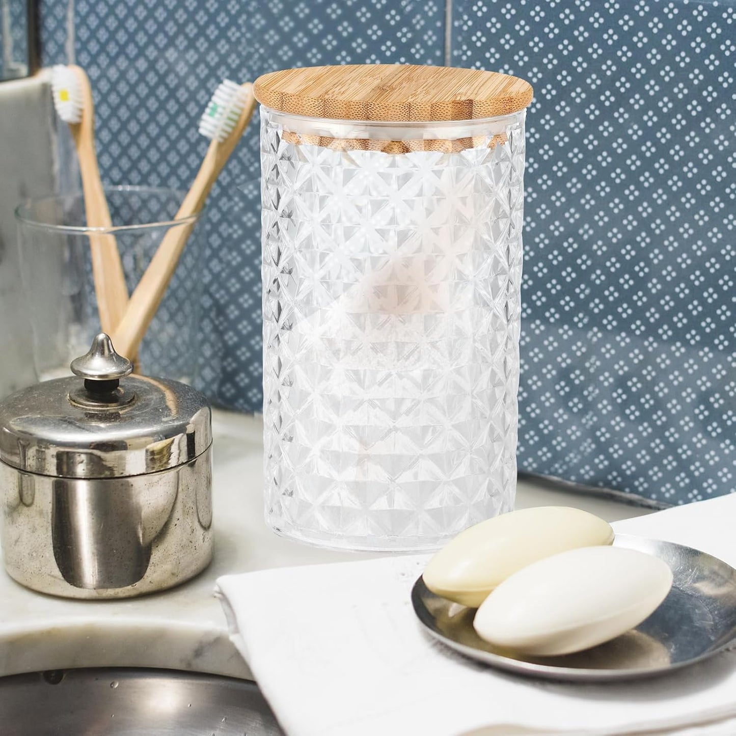 1200ML/42OZ Acrylic Bath Salt Jar with Wooden Scoop Bath Salt with Lids and Scoop Bath Salt Container Bath Salt Big Jar for Salt Candy Tea