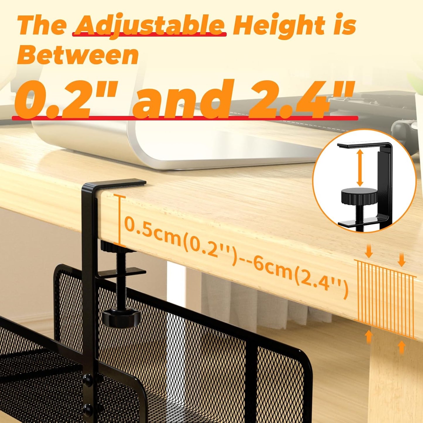 Under Desk Cable Management Tray, Wire Management Desk Cable Organizer Cable Management Box, Cord Organizer Storage for Office