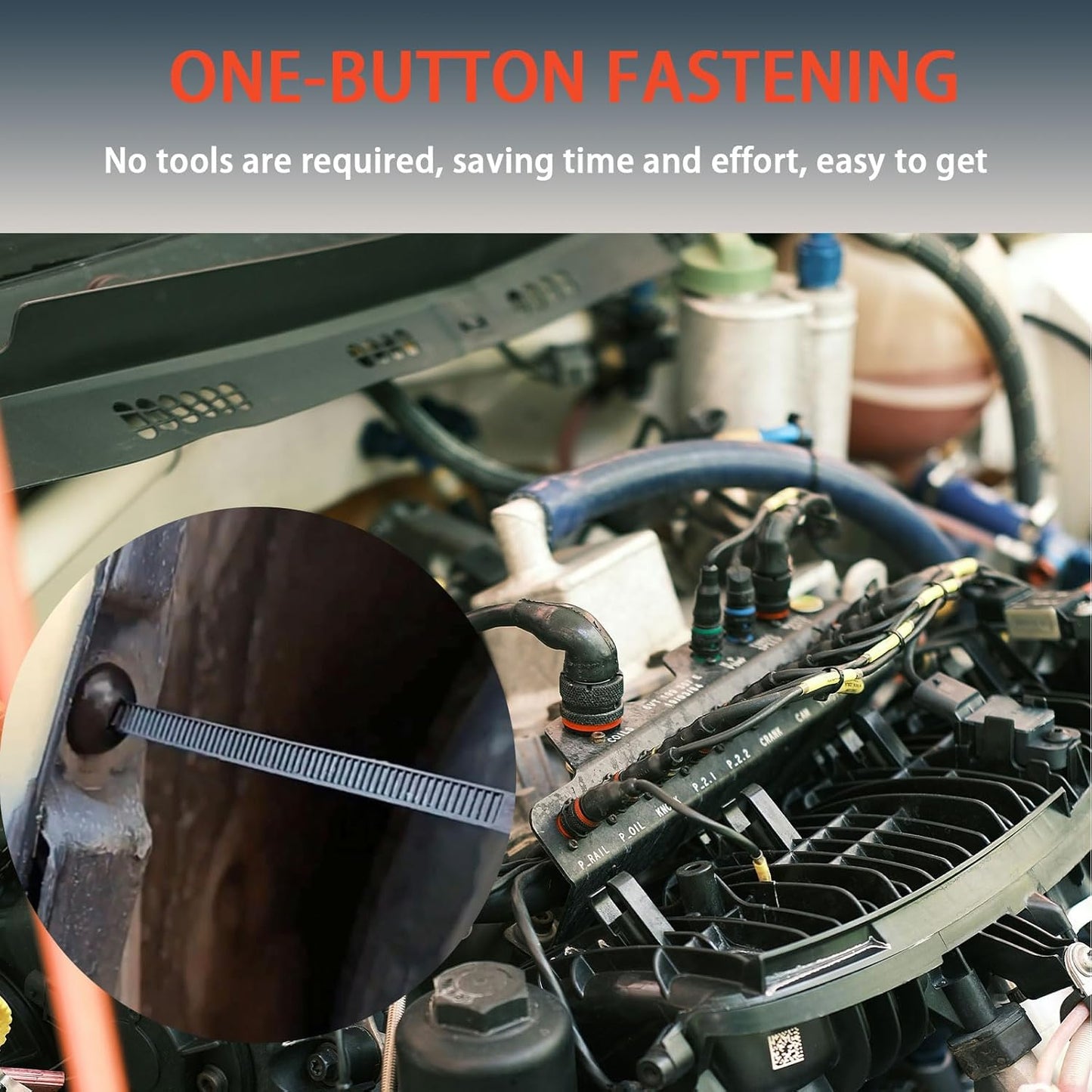 120Pcs Nylon Universal Cable Tie Buckle 2025 Upgrade Nylon Zip Ties Multipurpose Cable Ties Tool UV-Resistant Plastic Fasteners for Car Daily Auto Fixing Bumper Clips