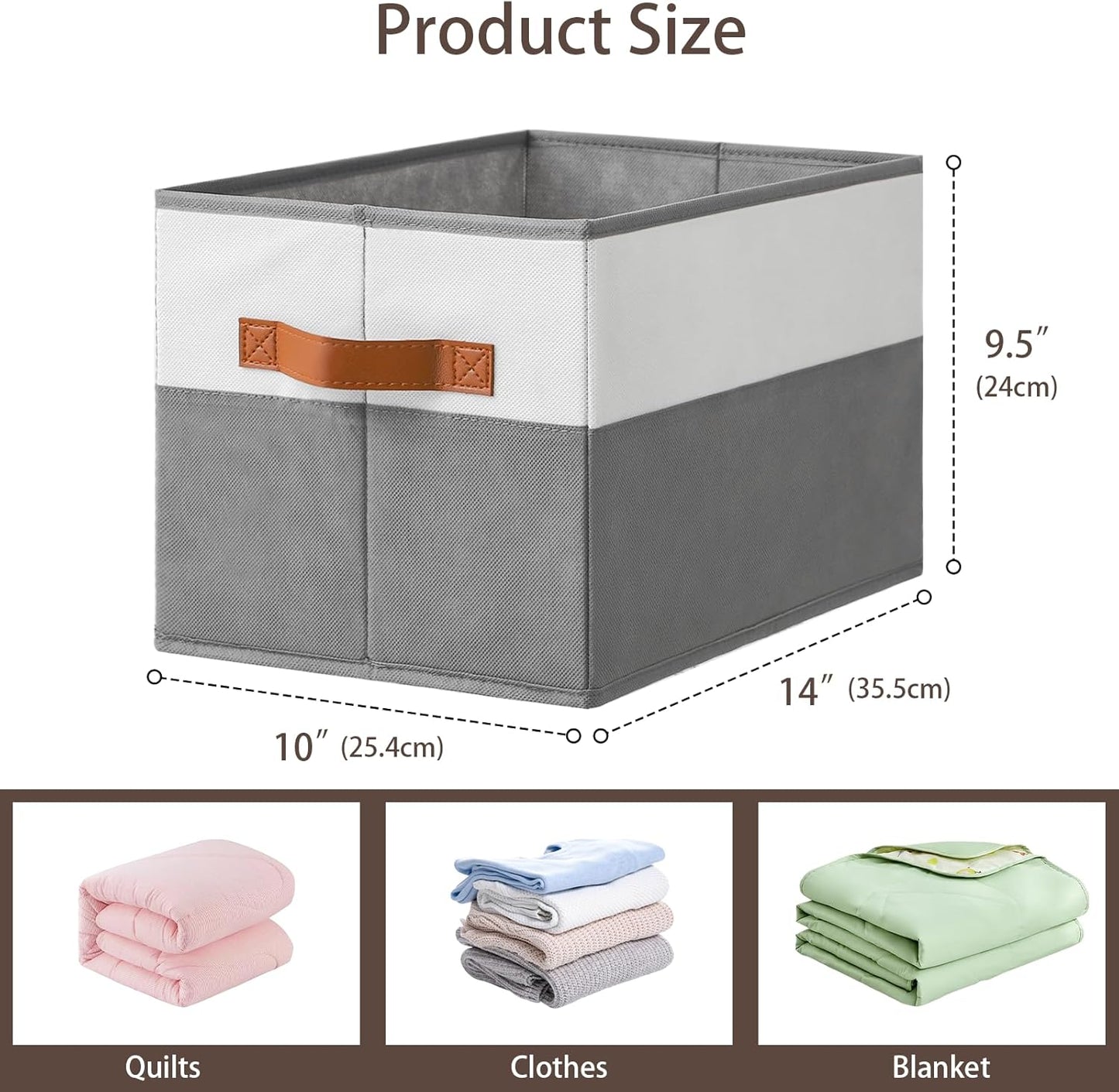 6 Pack Large Storage Bins,Storage Basket for Shelves with Handle, Fabric Closet Organizer for Organizing Clothes Blanket,Decorative Closet Organizers and Storage