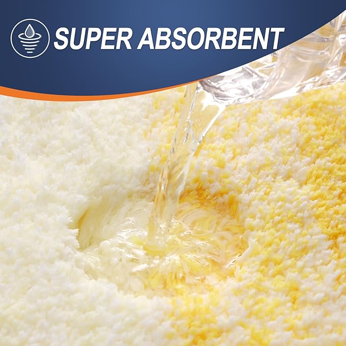 OLANLY Bathroom Runner Rugs 47x20, Extra Soft Absorbent Microfiber Bath Rugs, Rubber Backing, Quick Dry, Machine Washable Bath Mats for Bathroom Floor, Tub and Shower, Home Decor Accessories, Yellow