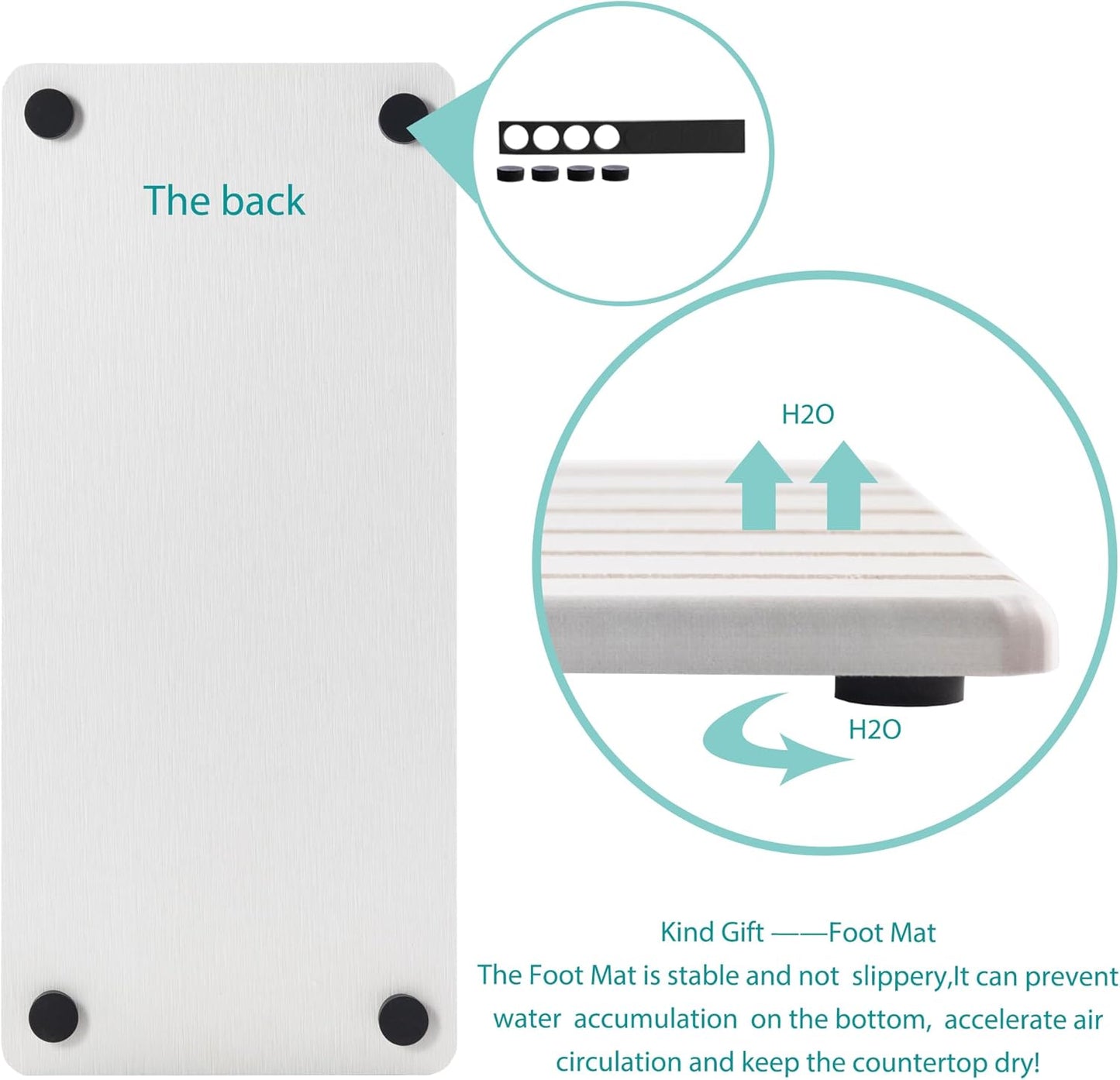 2 PCS Water Absorbent Diatomite Coasters (12.2" x 5.5"), Grooved Design, Water Absorbing Stone Used for Hand Soaps & Plants & toiletries in The Modern Home