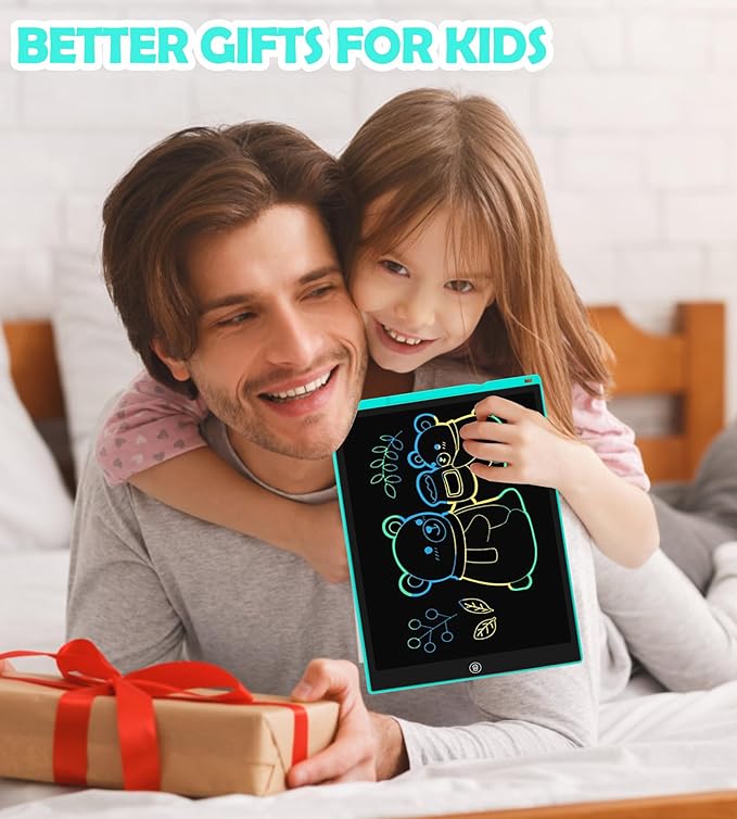 LCD Writing Tablet Doodle Board, 15 inch Colorful Drawing Tablet Writing Pad for Kids, Electronic Erasable Learning Educational Girls Gifts Toys for 3 4 5 6 7 Year Old Girls Boys