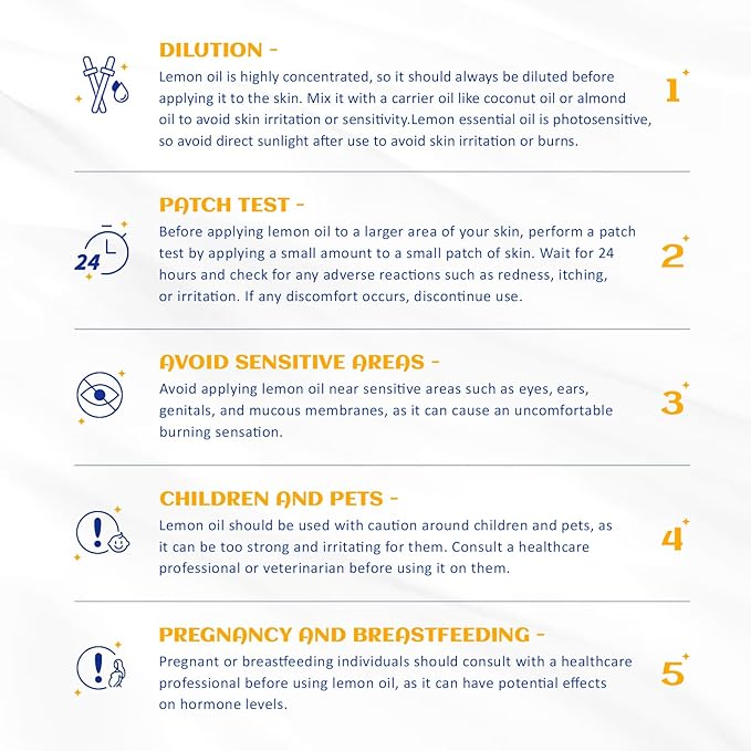 HIQILI Lemon Essential Oil, Household Cleaning, Air Purification, Skin Care, Can be Added to Cleansers, Sprays, Body Lotions Use - 0.33 Fl Oz/10ML