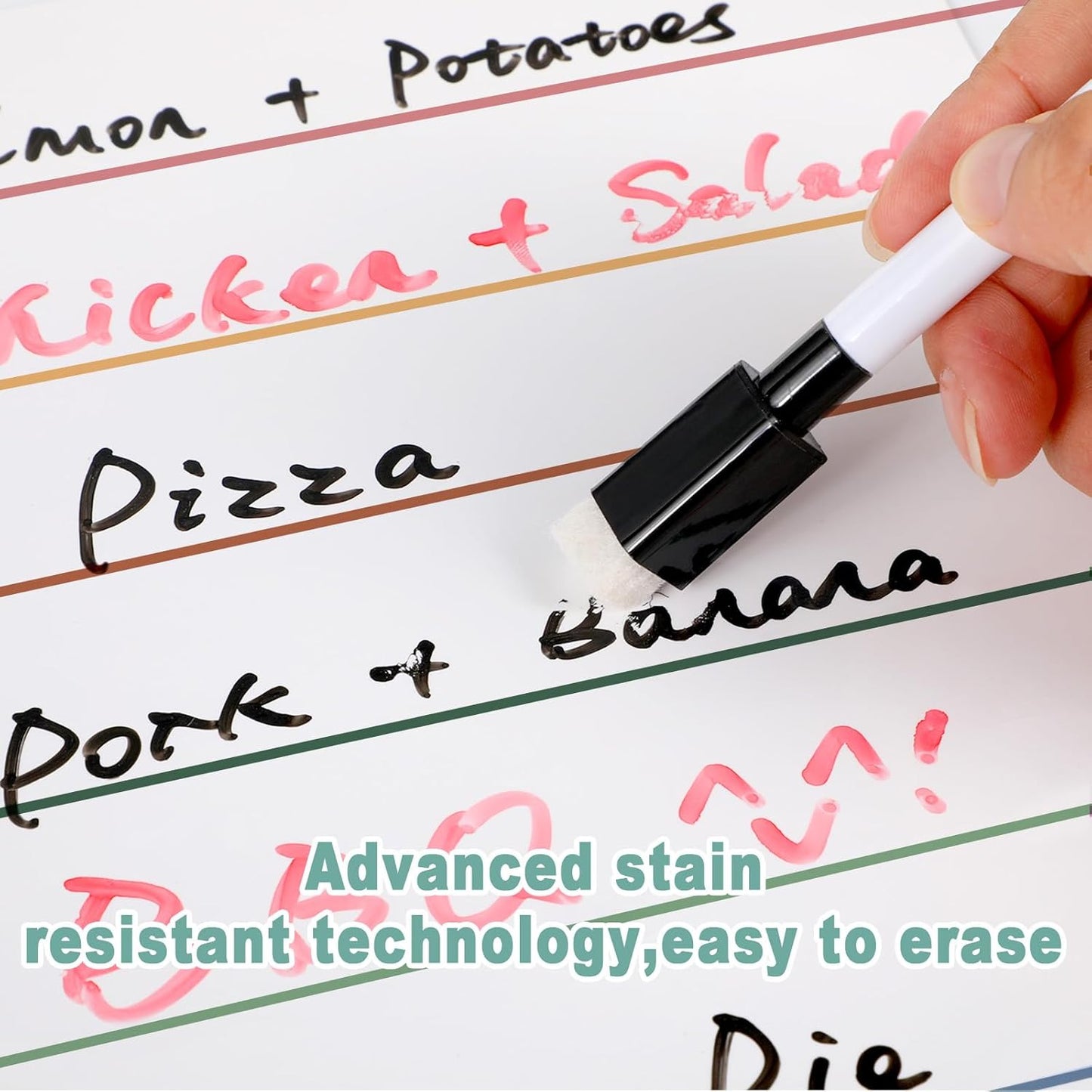 2 Pieces Magnetic Weekly Dry Erase Boards Erasable Weekly Calendars Whiteboard Planners with 2 Pieces Markers for Office, Home, School Supplies (Simple Style)