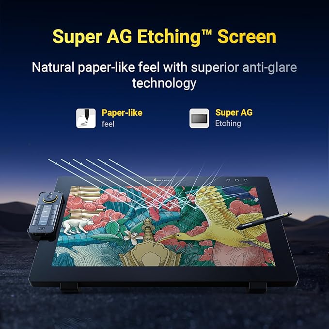 Xencelabs Pen Display 24+ Industry-First Pen Display with Calman Ready, Drawing Tablet with 4K Screen Monitor, Graphic Display with 44 Customizable Quick Keys, 2 Battery-Free Pens for Win/Mac/Linux