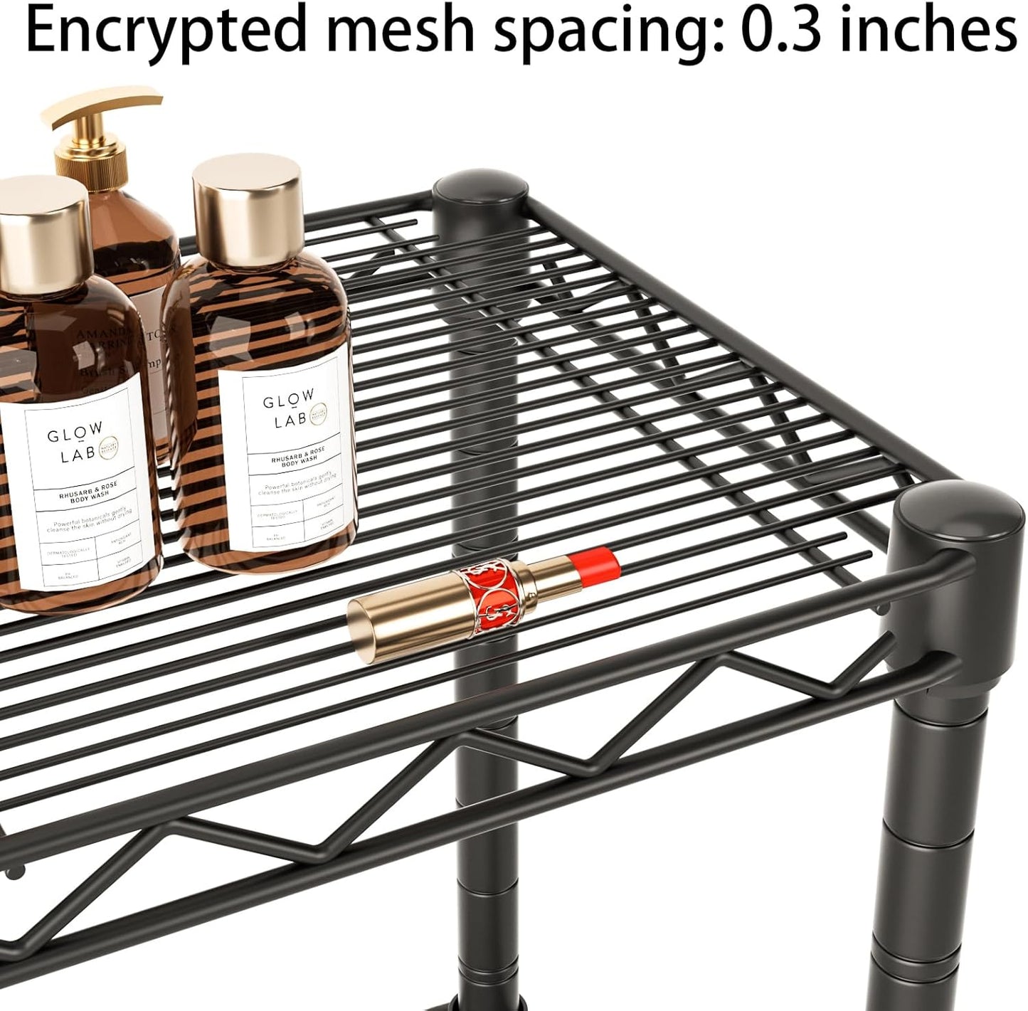 Small 5 tire Shelves Storage Wire Shelving Unit Metal Shelf Adjustable Organizers Storage Shelving for Bathroom Laundry Room Kitchen Pantry10”D x 16”W x 55”H Black