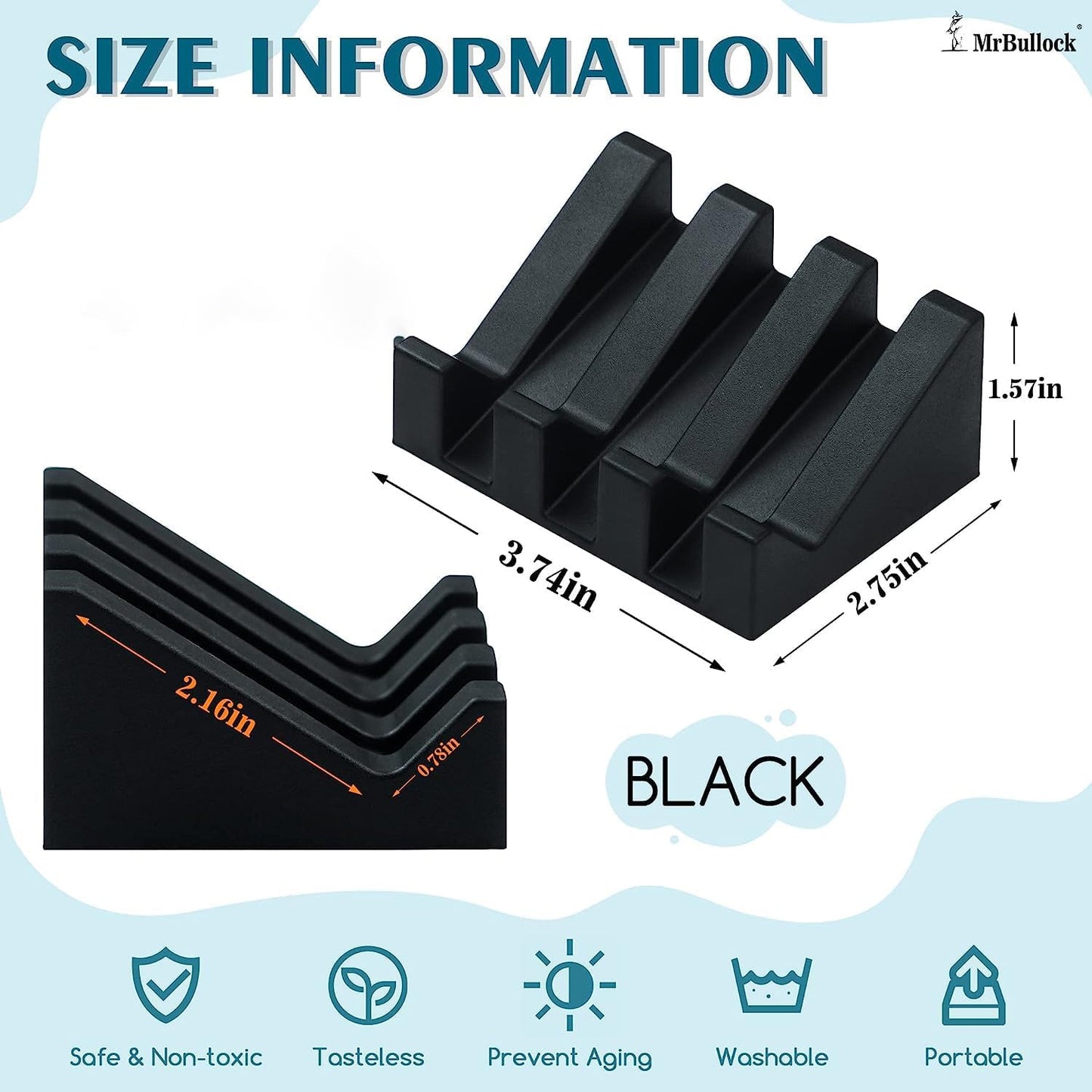 Silicone Soap Dish for Bar Soap Holder for Shower Bathroom Self Draining Waterfall Drying Tray Keep Soap Bars Dry Clean & Easy Cleaning (Black1, 1)