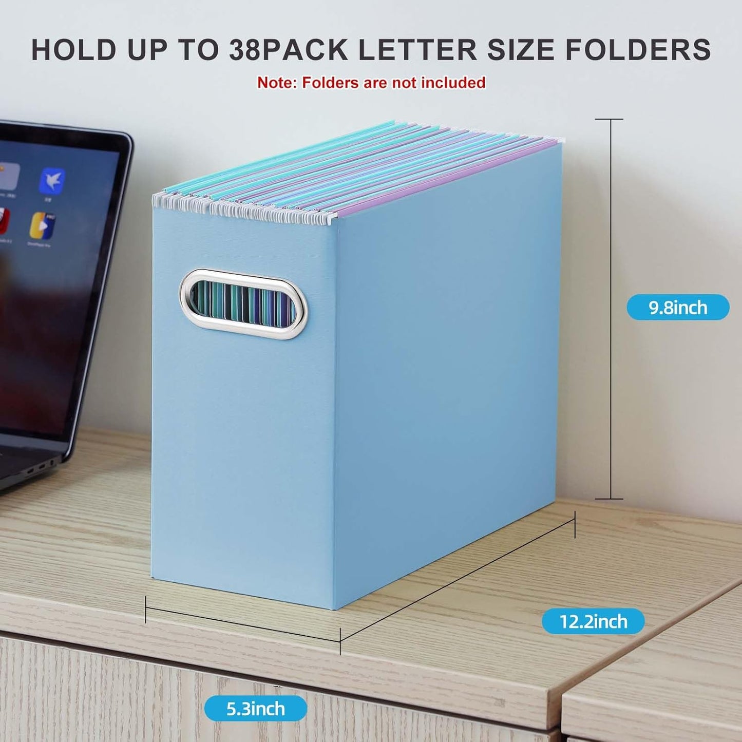 Oterri Cardboard File Organizer Box for Hanging File Folders Letter Size,File Box for Computer Desk,File Cabinet,Working Home,Office,Classroom (Blue, Letter Size - 6 Packs)