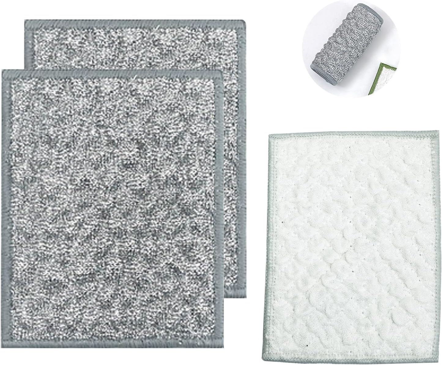 New thickened double-sided metal wire dishwashing cloth, suitable for both dry and wet use, scratch free dishwashing cloth, suitable for kitchen cleaning, cookware, tableware, sink (2 pieces)