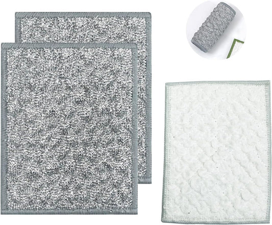 New thickened double-sided metal wire dishwashing cloth, suitable for both dry and wet use, scratch free dishwashing cloth, suitable for kitchen cleaning, cookware, tableware, sink (2 pieces)