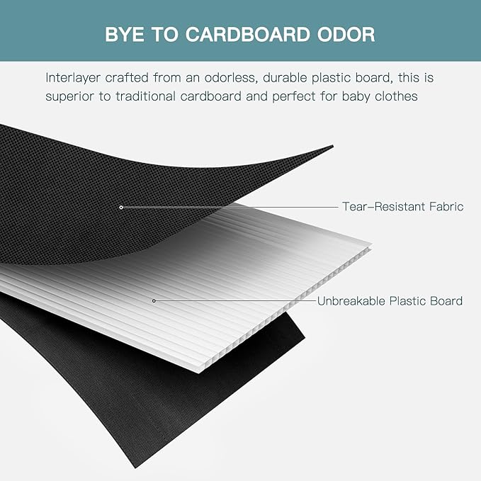 Criusia Drawer Organizer Clothes, 10 Pack Dresser Organizer for Baby Clothes, Underwear, Sock- Foldable Closet Organization and Storage Dividers Bins for Nursery, Bedroom (Black)