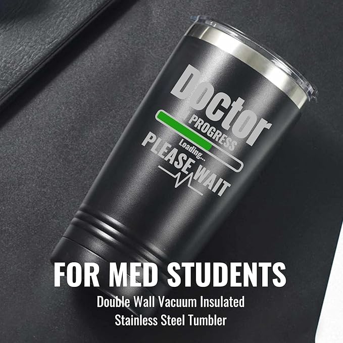 Onebttl Doctor Gifts for Med School Students, Doctor in Progress, Graduation Gifts, 20oz Engraved Stainless Steel Insulated Travel Mug, Perfect Idea for Graduation, Birthday, Christmas