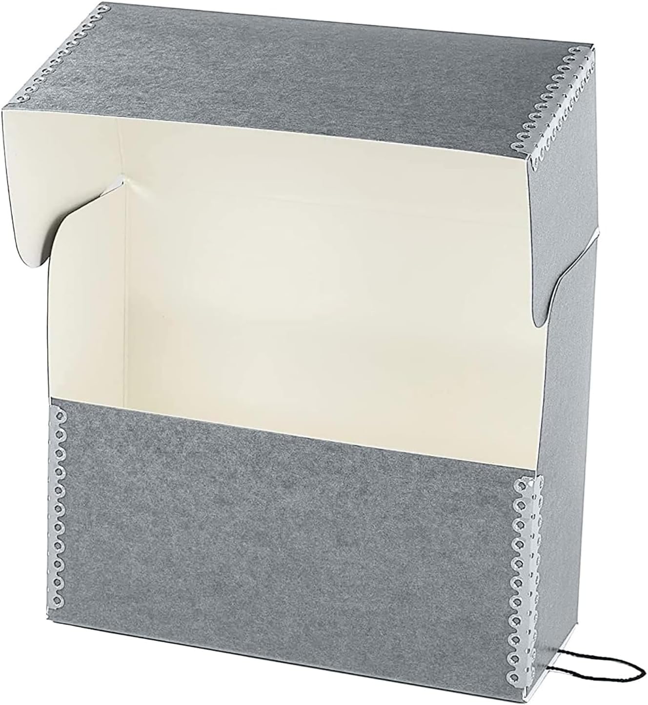 Lineco Archival Document Storage Box with Metal Edge, Acid-Free Gray Boxboard, Organize and Store Files, Prints, Photos, Jumbo-Sized Case 15.5" x 12.5" x 5" Wide
