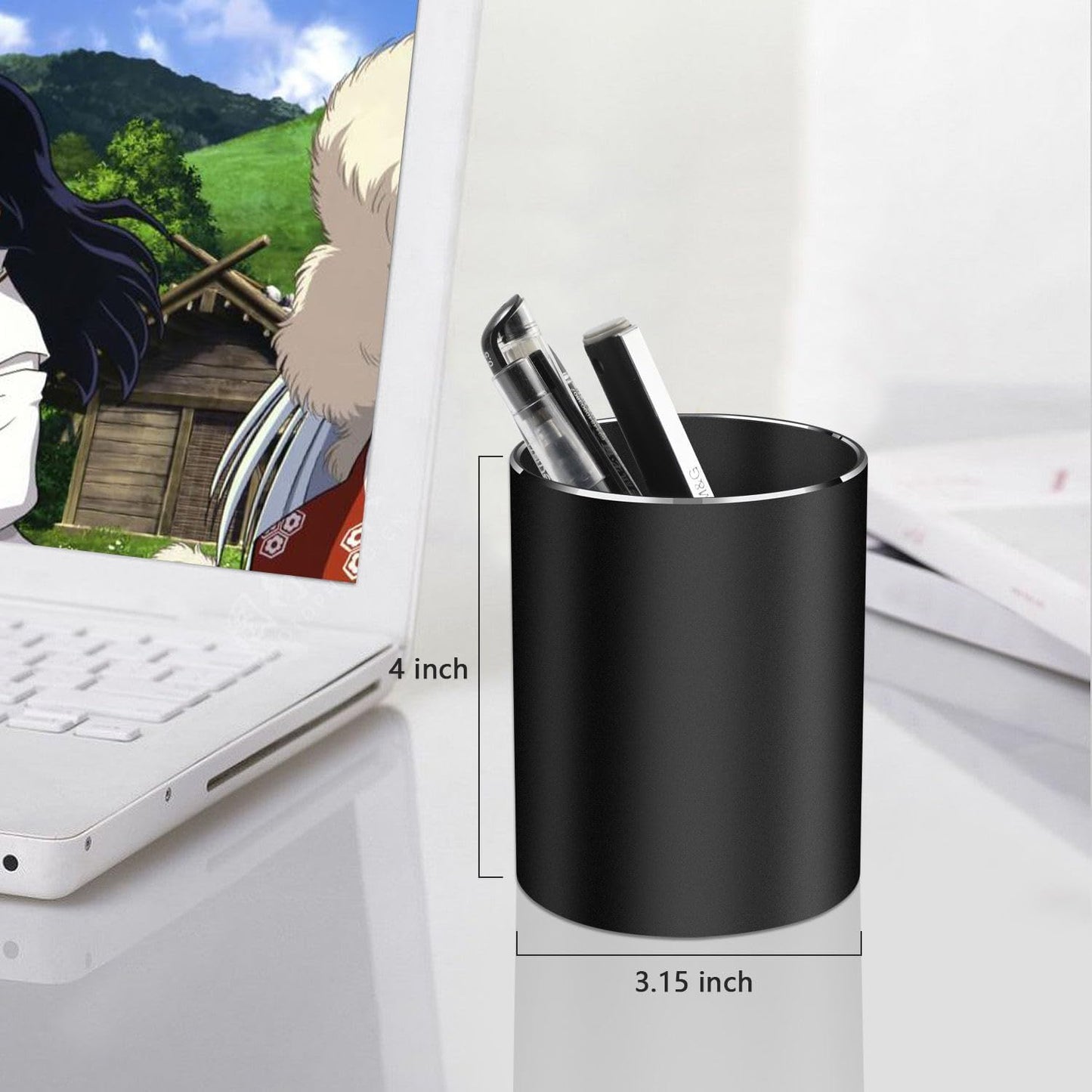 Pen holder, aluminum alloy waterproof pen holder, desktop simple and modern minimalist, multifunctional office supplies for families, kids and schools