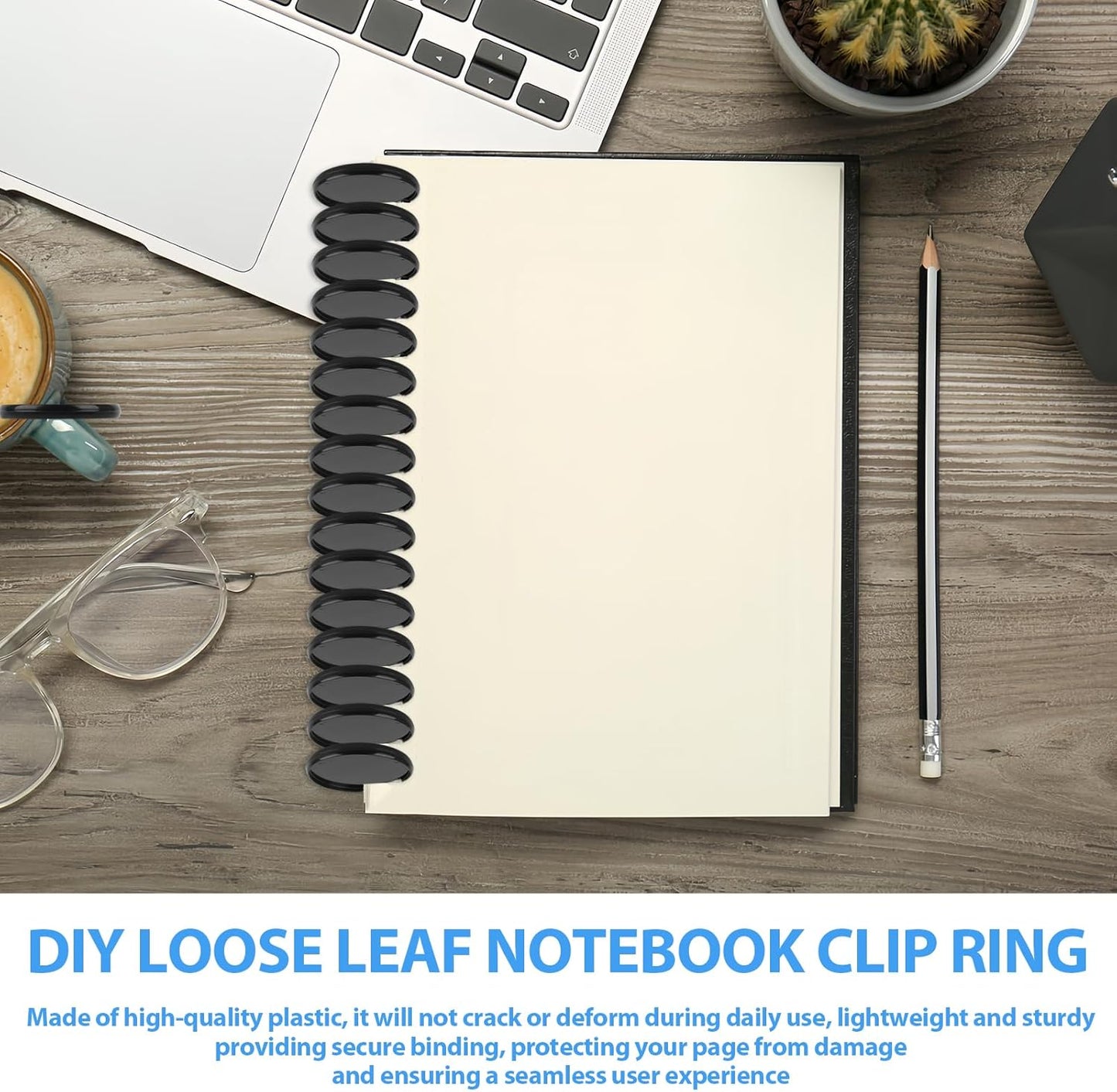 12 Pcs 2 Inch Discbound Expansion Discs, Black Plastic Binder Rings 2 Inch for DIY Notebooks Journals Scrapbooking and Planners, Durable Discs for Discbound Notebook Accessories