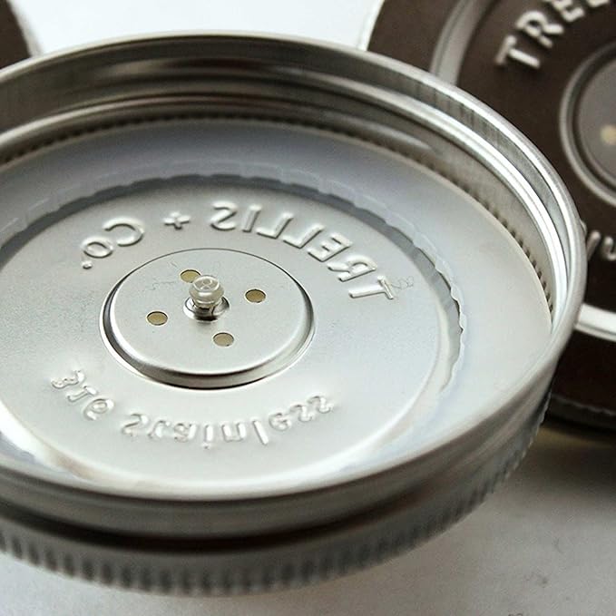 316 Stainless Steel Fermentation Lids | 3 Silicone Waterless Fermenter Airlock Lids | Easy Lacto Fermenting Wide Mouth Mason Jar Canning Lids | Free Recipe eBook Included