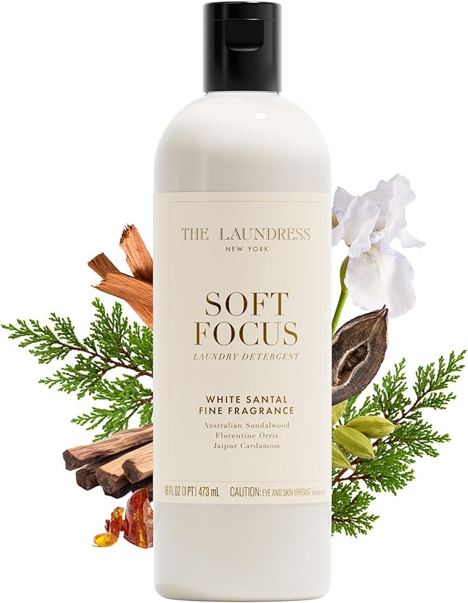 The Laundress Soft Focus Luxury Laundry Detergent, Long-lasting White Santal Fragrance up to 7 Days of Scent, BioRadiance Enzyme Technology, Keep Clothes Vibrant for Longer, USDA Biobased, 15 Loads