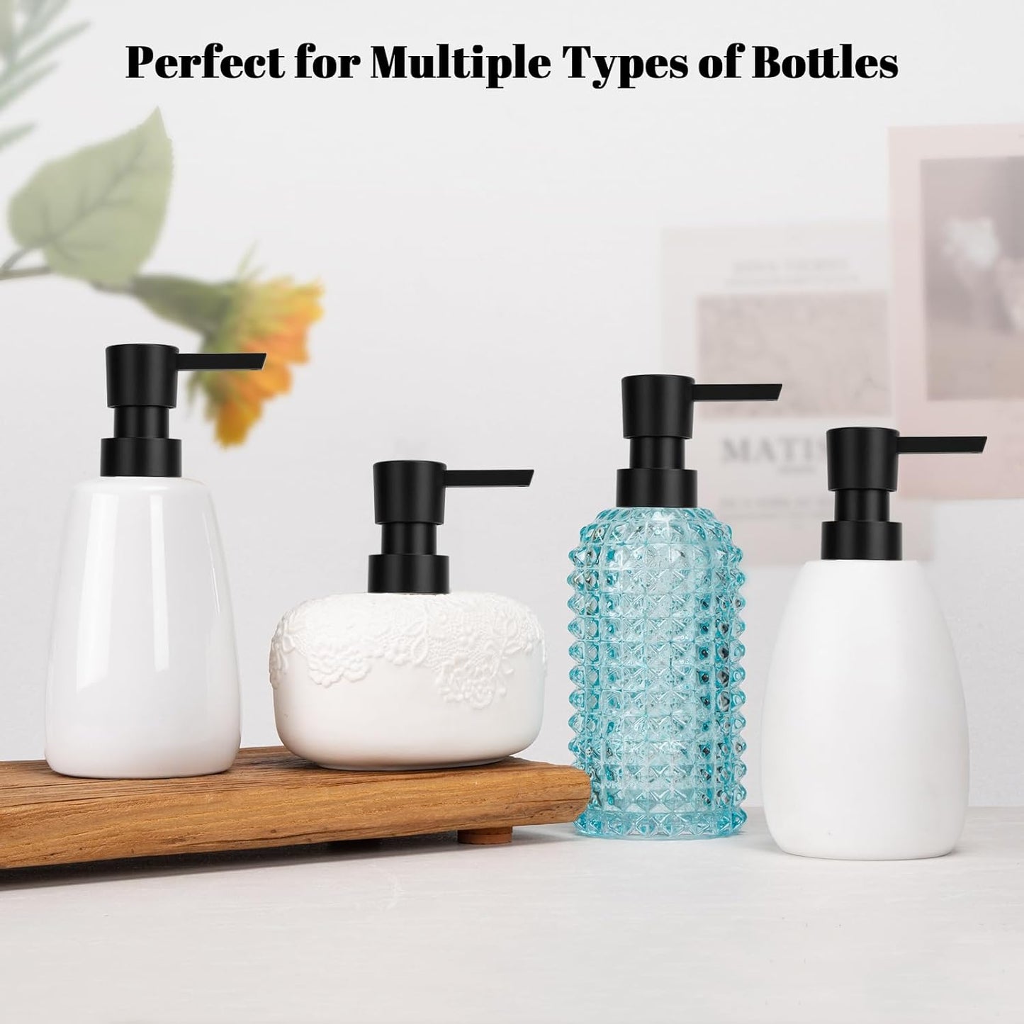 Plastic Soap Dispenser Pump Replacement Refill Dispenser for Standard 28/400 Thread Size for Lotion Dish Soap Kitchen Bathroom 2 Pack