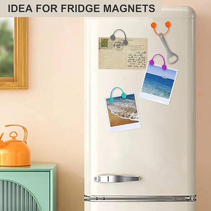 Kanemc Upgraded Magnetic Cable Holder, Silicone Cord Ties Bread Twist Ties Magnetic Cord Fasteners Cable Management Clips (10Pcs-Multicolor)