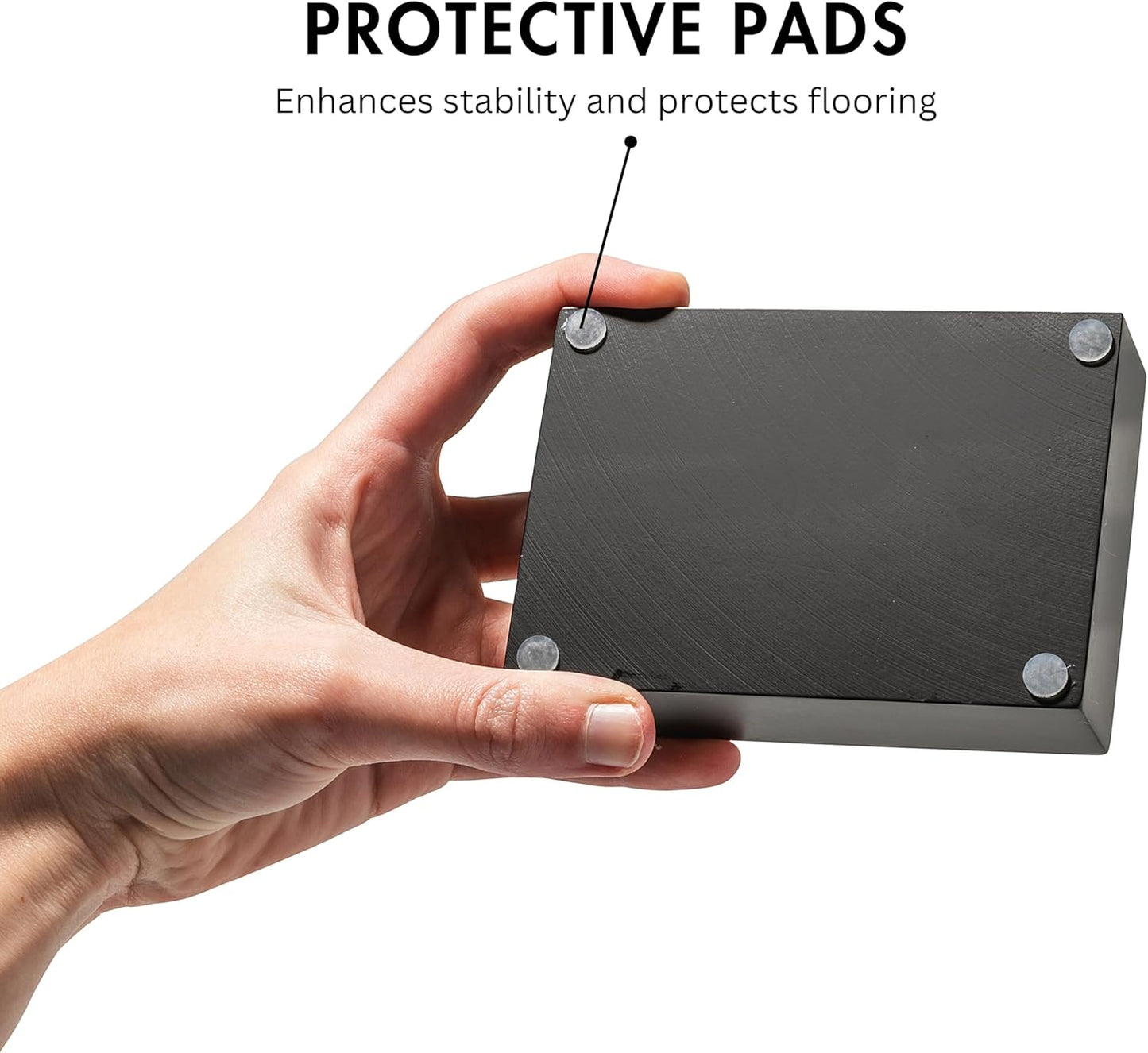 Matte Black Square Soap Dish, Hand Soap Holder for Bathroom, Shower, Countertop, Bathtub, Wash Room, Kitchen with Non-Slip Protective Pads