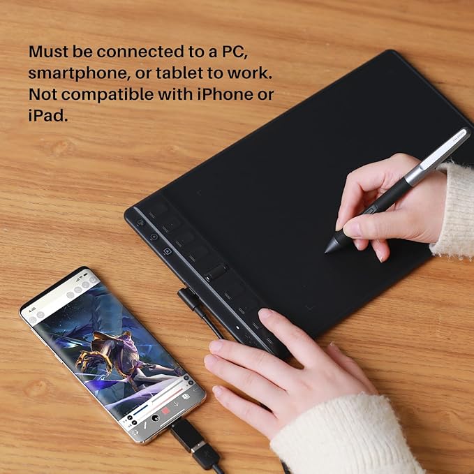 HUION Inspiroy 2 Medium Drawing Tablet with Scroll Wheel 8 Customized Keys Battery-Free Stylus 60° Tilt Support for Digital Art, Design, Sketch, 9x5inch Graphics Tablet, Black