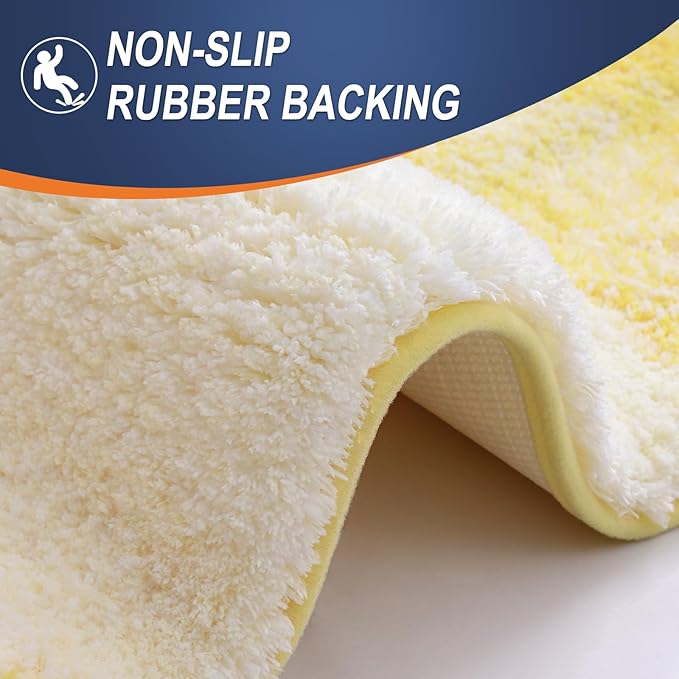 OLANLY Bathroom Runner Rugs 54x24, Extra Soft Absorbent Microfiber Bath Rugs, Rubber Backing, Quick Dry, Machine Washable Bath Mats for Bathroom Floor, Tub and Shower, Home Decor Accessories, Yellow