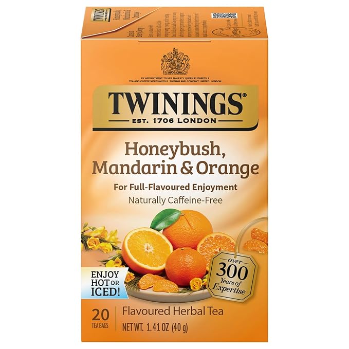 Twinings of London Honeybush, Mandarin, and Orange Herbal Tea Bags, 20 Count