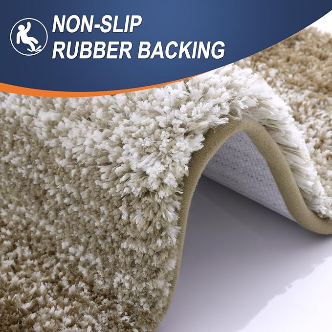 OLANLY Bathroom Runner Rugs 44x24, Extra Soft Absorbent Microfiber Bath Rugs, Rubber Backing, Quick Dry, Machine Washable Bath Mats for Bathroom Floor, Tub and Shower, Home Decor Accessories, Coffee