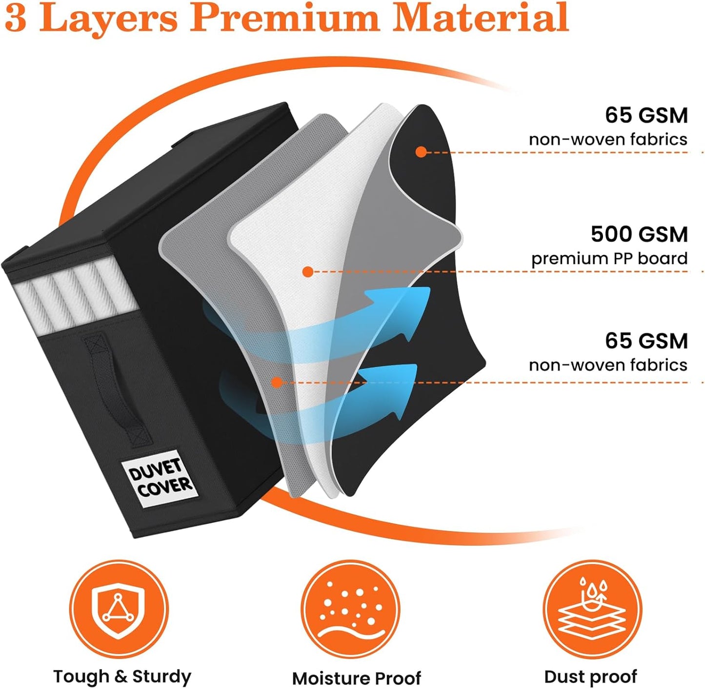 WOWBOX Sheet Organizers and Storage,Closet Bed Sheet Organizer Under Bed Storage and Organization with Label Cards & Clear Window for Bedding Sheets,Duvet Covers,Blankets (10 Pack，Black)