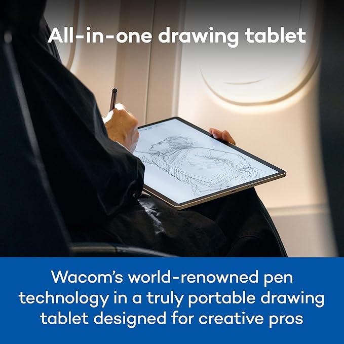 Wacom MovinkPad Pro 14, Android Mobile Drawing Tablet, 14" OLED No Computer Needed, Battery-Free Slim Pro Pen 3, 12GB RAM/256GB Storage, Anti-Glare Matte Screen, All-In-One Portable Digital Art Tablet
