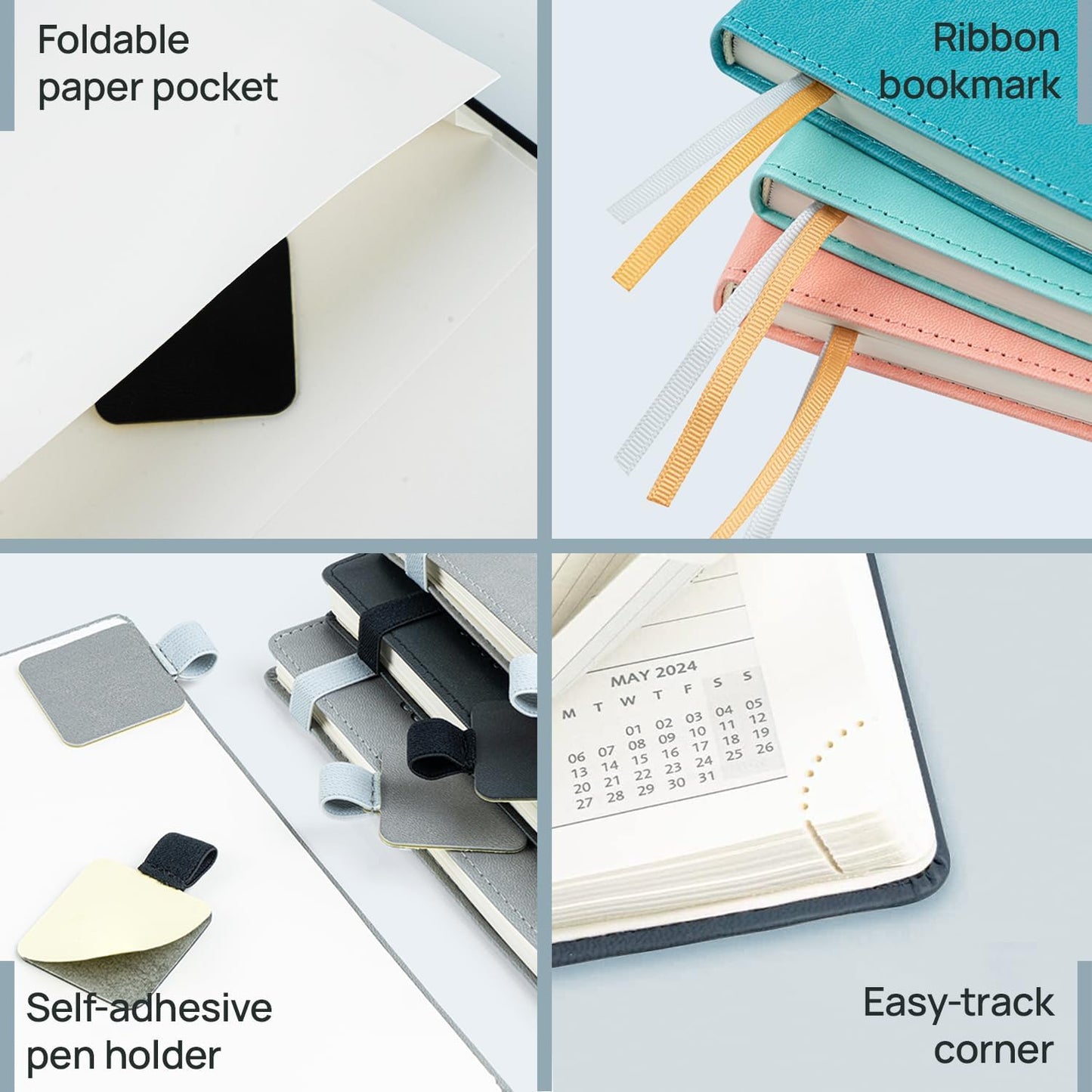 POPRUN 2026 Planner (Large - 8.5'' x 10.5'') - 2026 Weekly Calendar (Jan. 2026 - Dec. 2026) with Hourly Time Slots, Weekly/Monthly Appointment Book for Time Management - Leather Soft Cover - Black